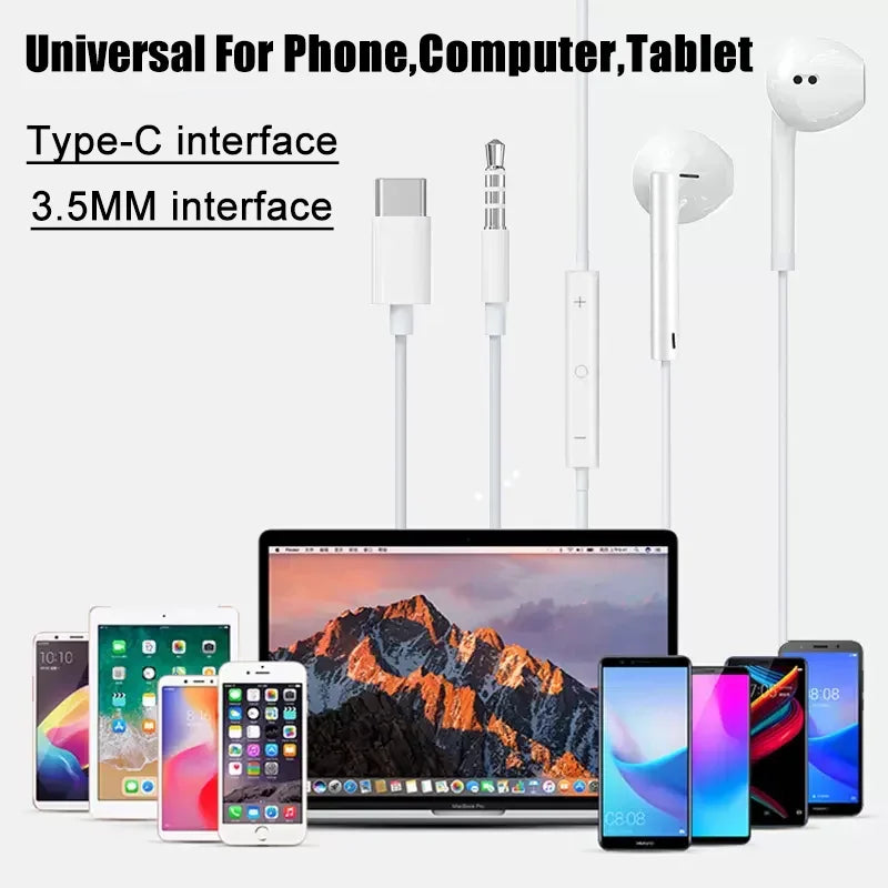Original Type C In-Ear Earphones For Xiaomi Redmi Note Headset