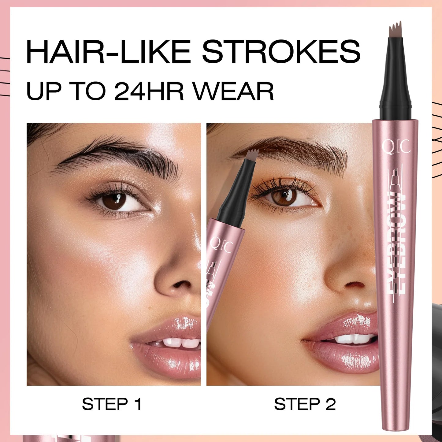 4 Fork Tip Eyebrow Pencil 3D Microblading Waterproof