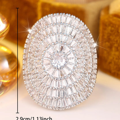 Luxury Gold White Zircon Stone Engagement Ring