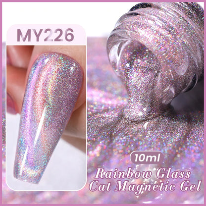 Sparkling Glass Bead Cat Magnetic Gel Nail Polish