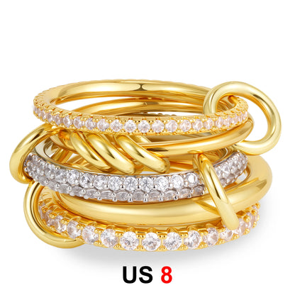 DANA Zirconia Gold Plated Rings Set