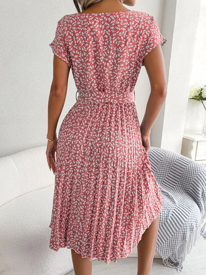 Short Sleeve High Waist Dress