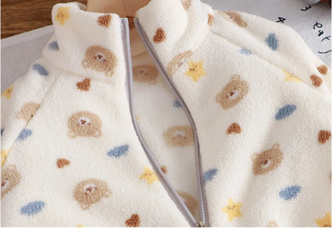 Fleece Homewear Suit 1-8Y Korean Thickened Warm Sets