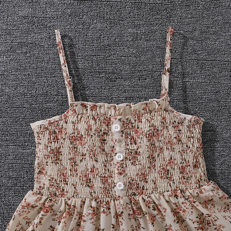 Kid Girl Long Sleeve Bow Sling Dress Set