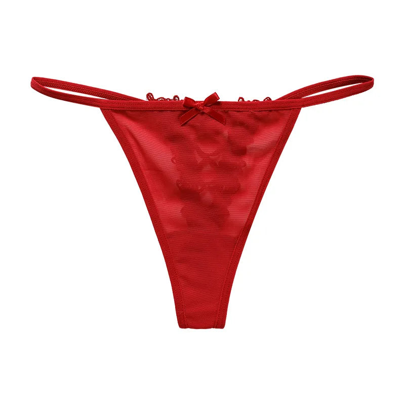 Sexy G String Lace Panties Briefs Hollow Out Transparent Thong Thin Low Waist Lingerie