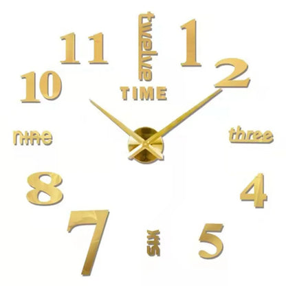 Large Wall 3D DIY Quartz Acrylic Mirror Stickers Clocks