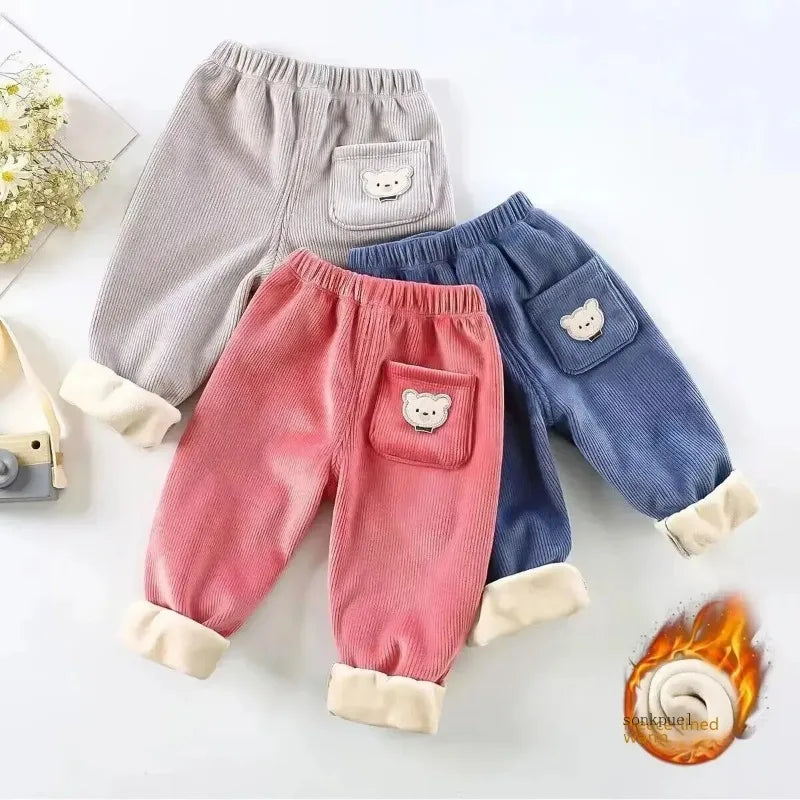 Warm Autumn Winter Thicken Cute Bear Casual Harem Pants