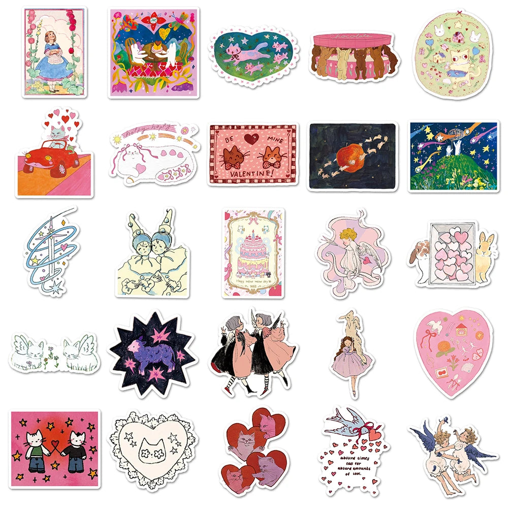 10/30/50pcs Fairy Tale Series Cartoon Aesthetic Stickers