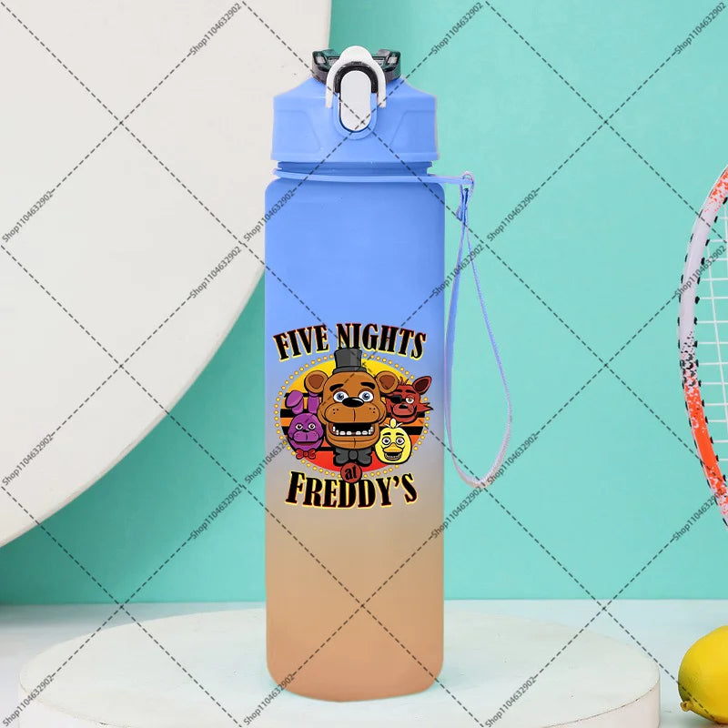 750ml FNAF Water Bottle with Straw Five Nights At Freddys Cartoon Anime