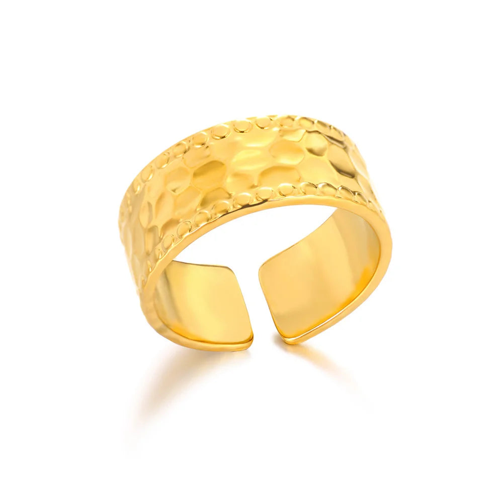 Gold Color Stainless Steel Delicate Flower Rings