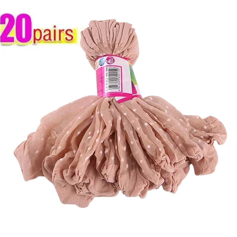 Silk Transparent Dot Lace Short Socks