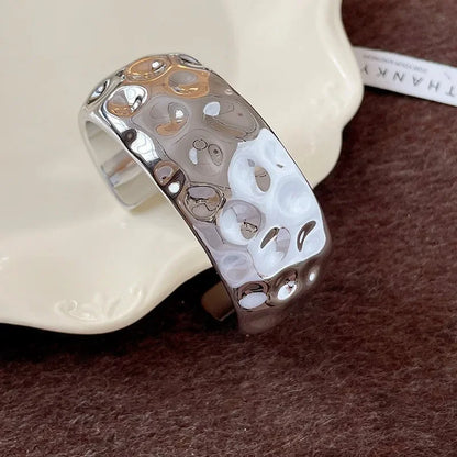 Geometric Glossy Opening Bangle Bracelets