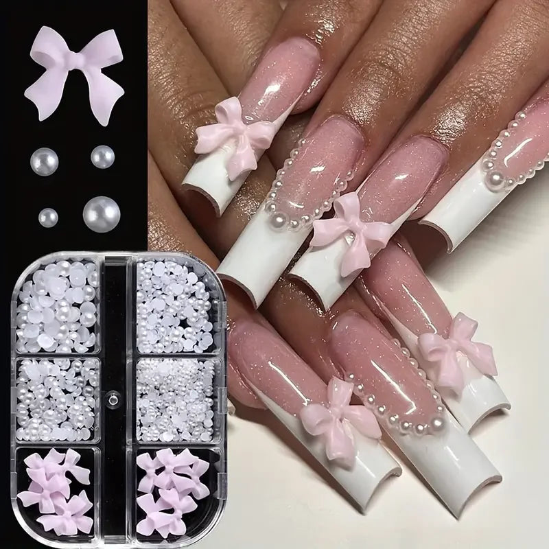 500PCS 3D Nail Art Decoration Kit with Resin Bows