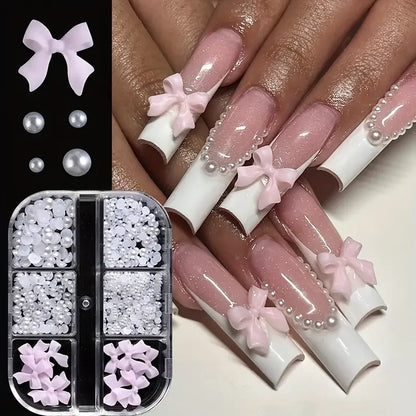 500PCS 3D Nail Art Decoration Kit with Resin Bows