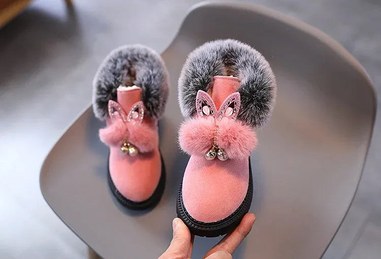 Winter Princess Snow Leather Soft Bottom Kids Boots