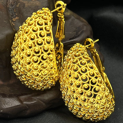 24K Gold Color Hoop Earrings