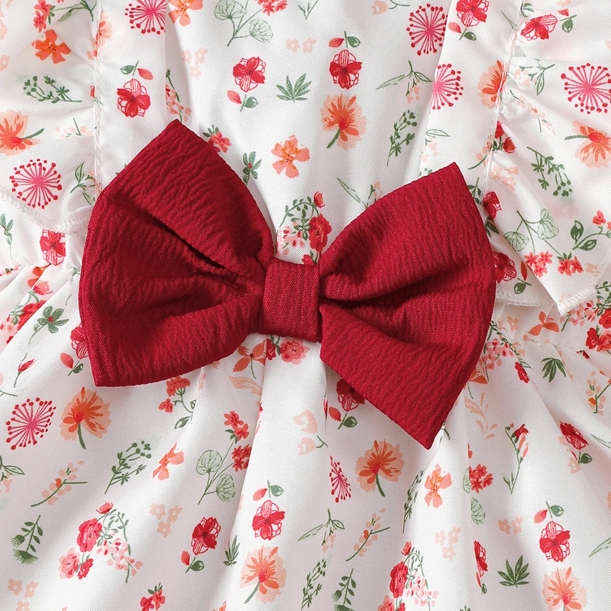 0-24 Months Small floral Ruffle edge sleeveless Dress