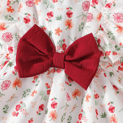 0-24 Months Small floral Ruffle edge sleeveless Dress