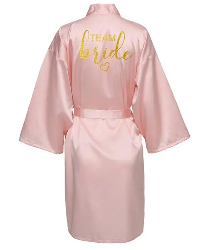 Bride Robe Kimono Satin Pajamas Bridesmaid Bathrobe