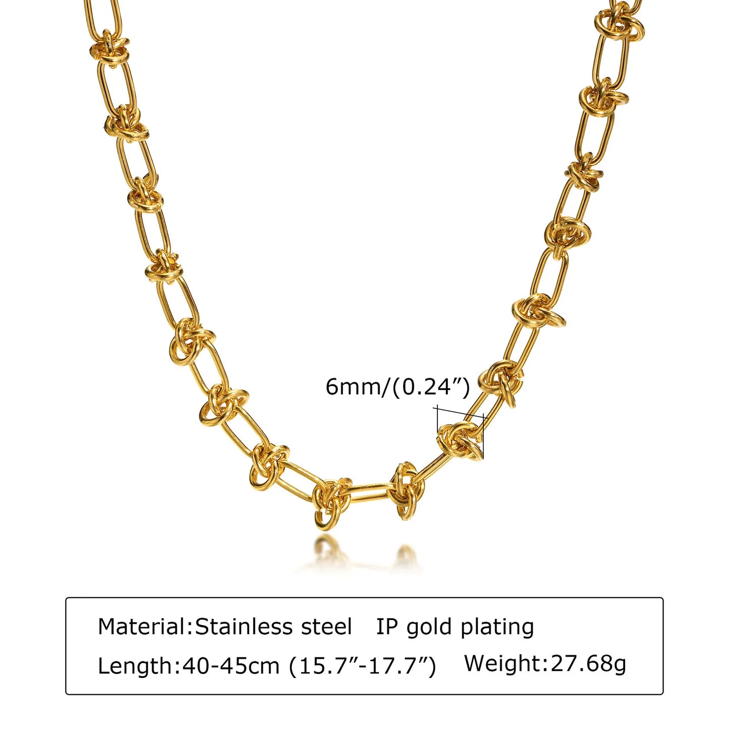 Chunky Gold Stainless Steel Jewelry Necklace