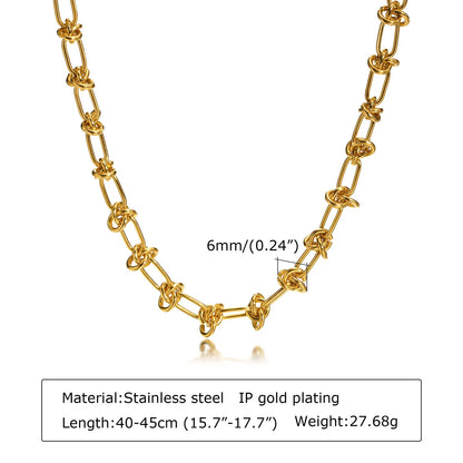 Chunky Gold Stainless Steel Jewelry Necklace