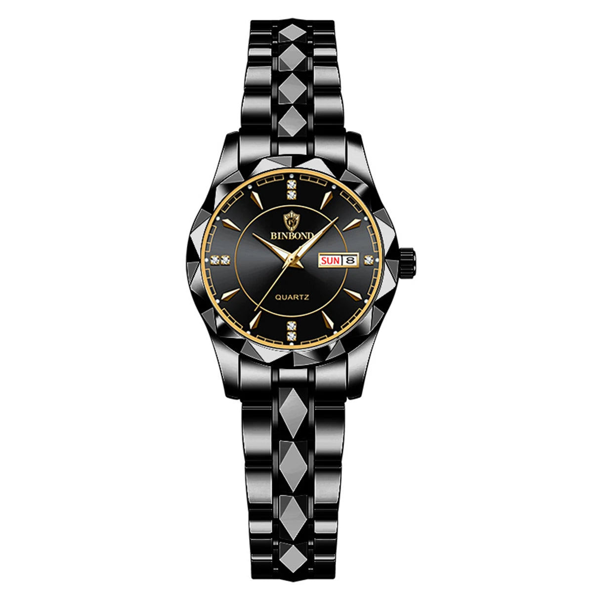 Luxury Ladies Quartz Waterproof Luminous Date Stainless Stain Wristwatch