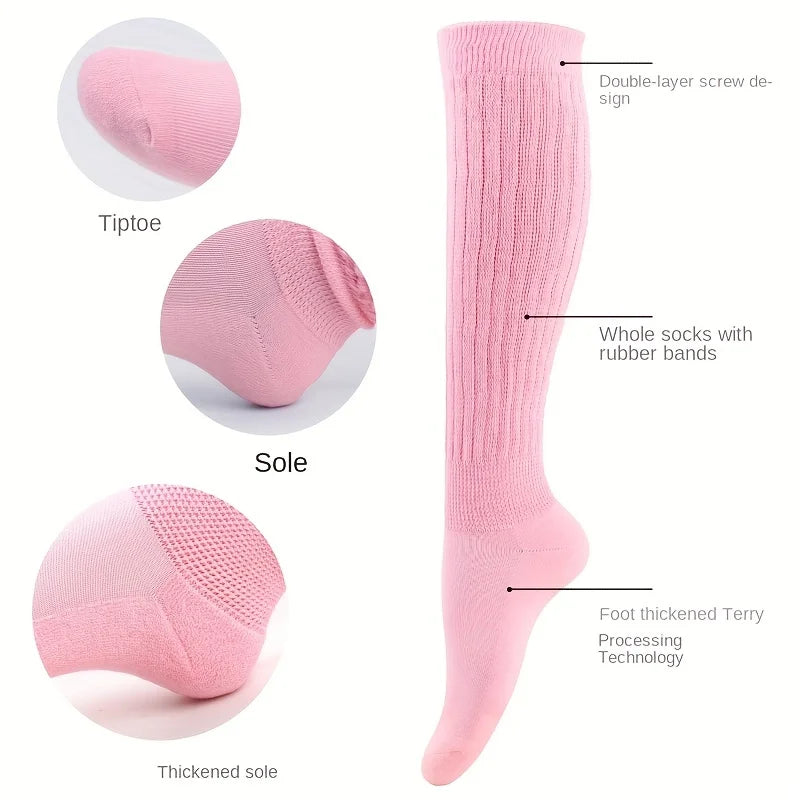 Thick Thermal Knee High Calf Cute Long Loose Slouch  Socks