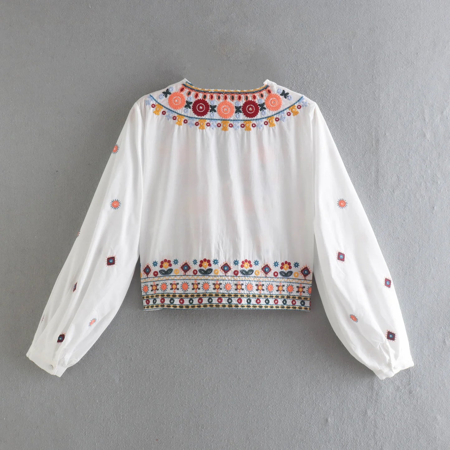 American Style Ethnic Style Top Shirt Contrasting Half Skirt Set