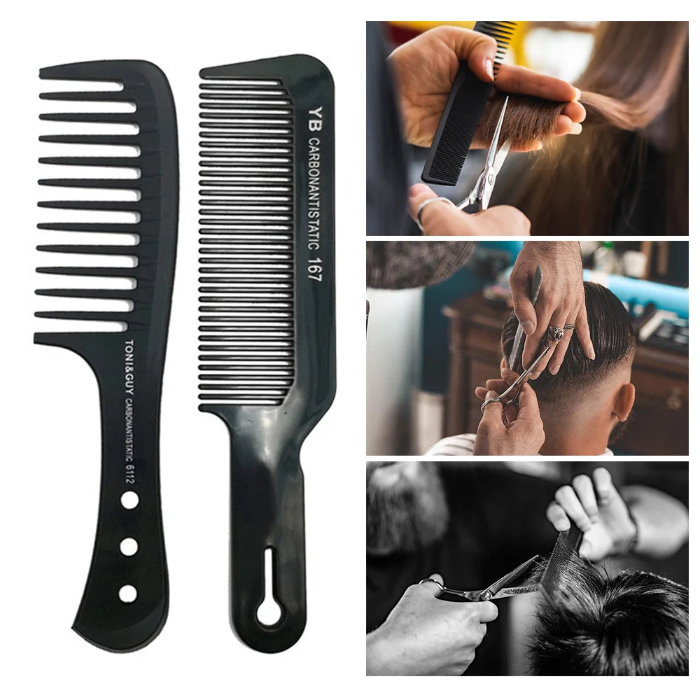 Black Flattop Hair Cutting Comb Hair Brush
