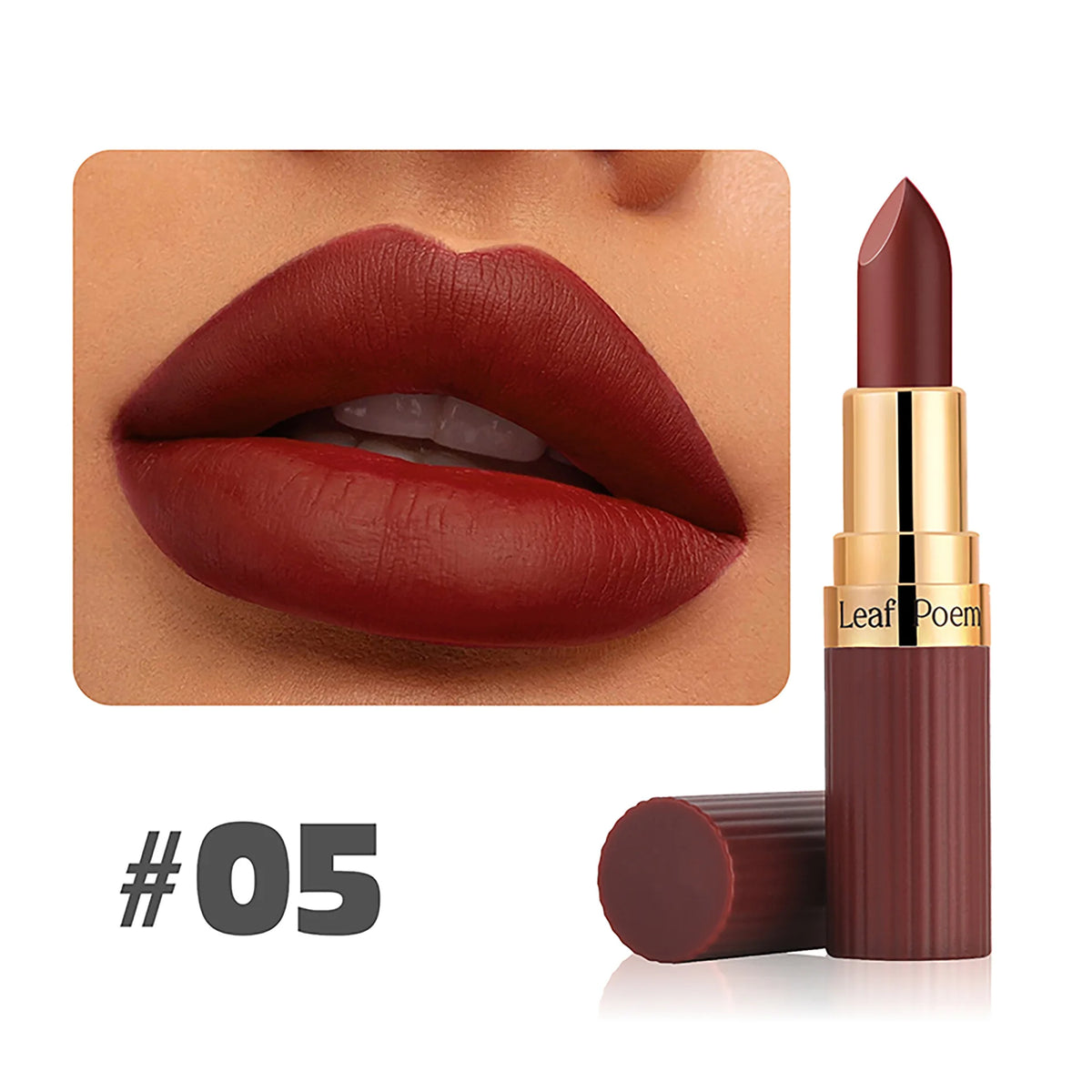 6 Color Matte Lipstick Velvet Dark Brown Lip Gloss Waterproof Lip Stick