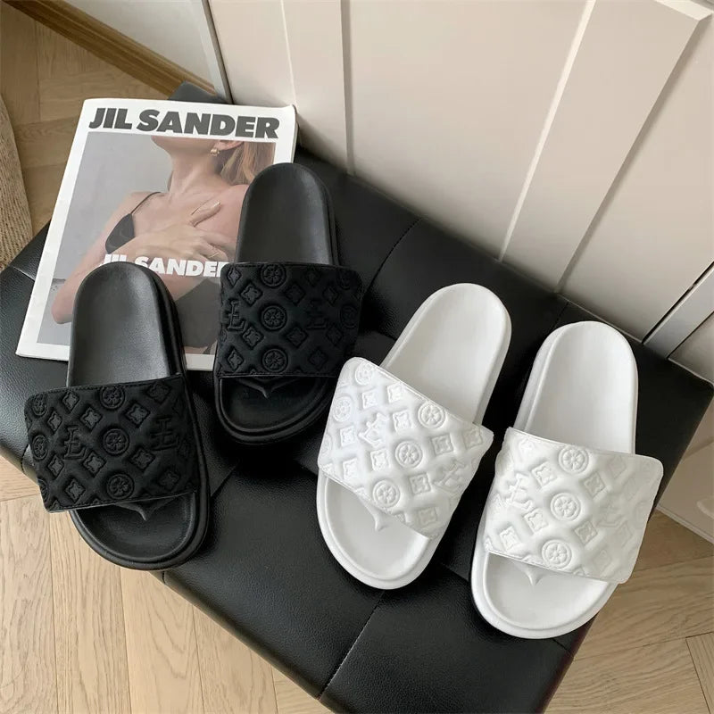 Magic Sticker Flat Luxury Slippers