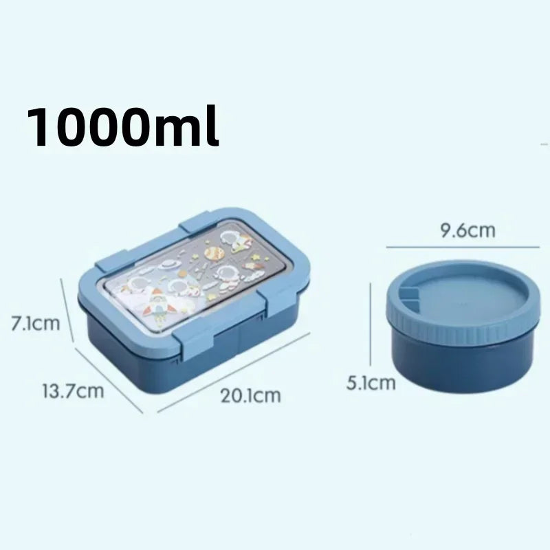1000/1350ml Cartoon Lunch Box with Soup Bowl Bento Box