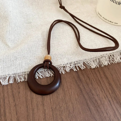 Black Coffee Round Water Drop Resin Necklaces