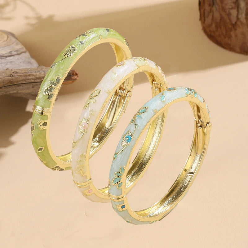 3 Pcs small Flower enamel bracelet