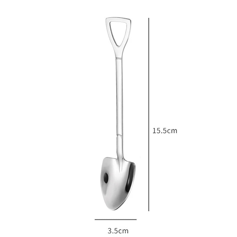 4pcs Stainless Steel Shovel & Point Spoons Set