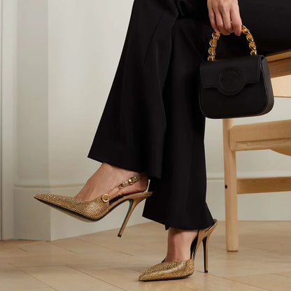 Luxury Rhinestones Buckle Shoes