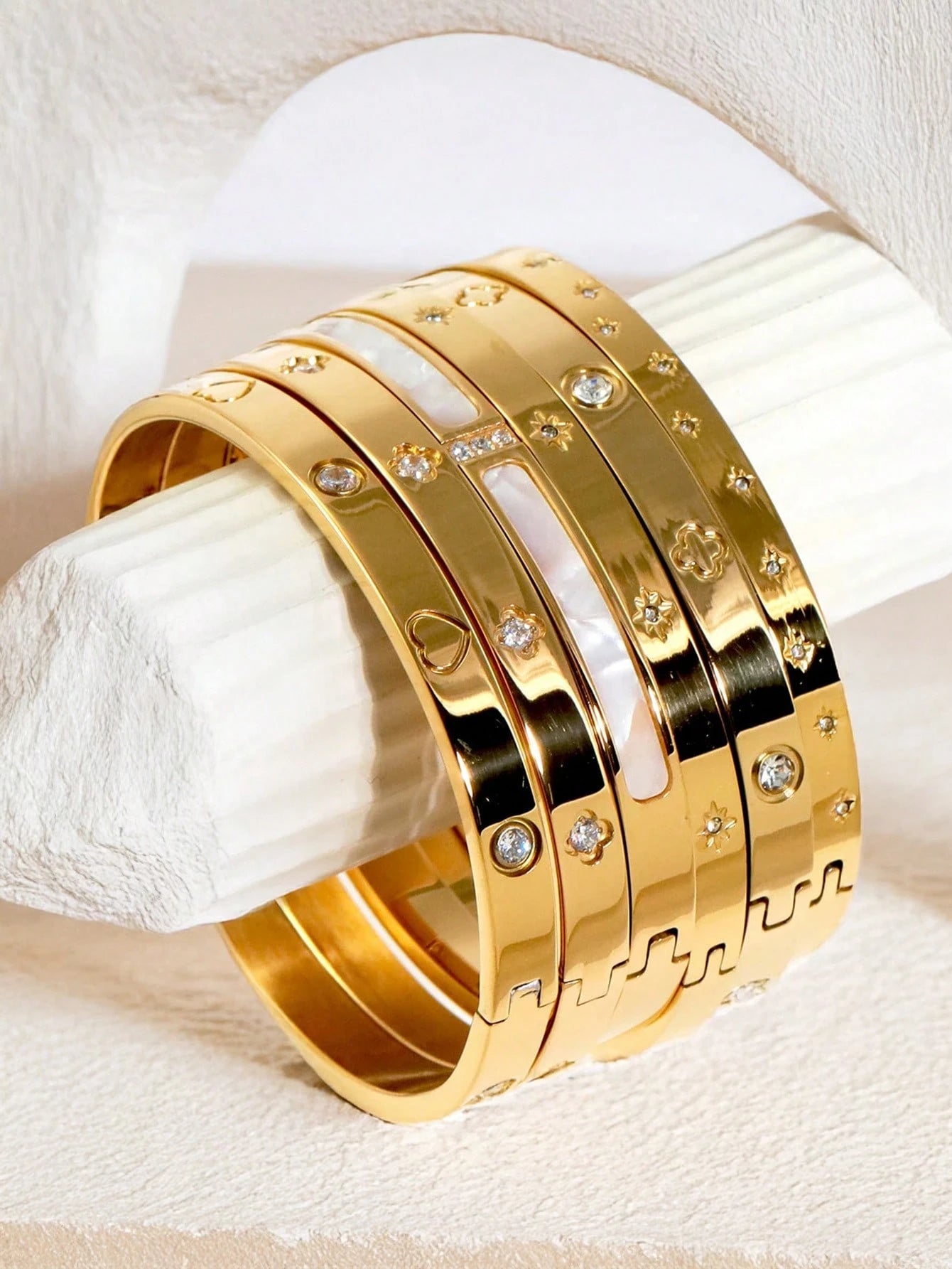 DANA 3PCS French Lucky Clover Bracelet