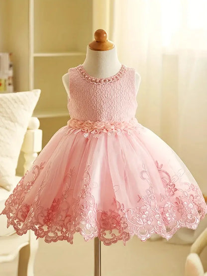 Baby Girls 1 Year Flowers Baptism Dress
