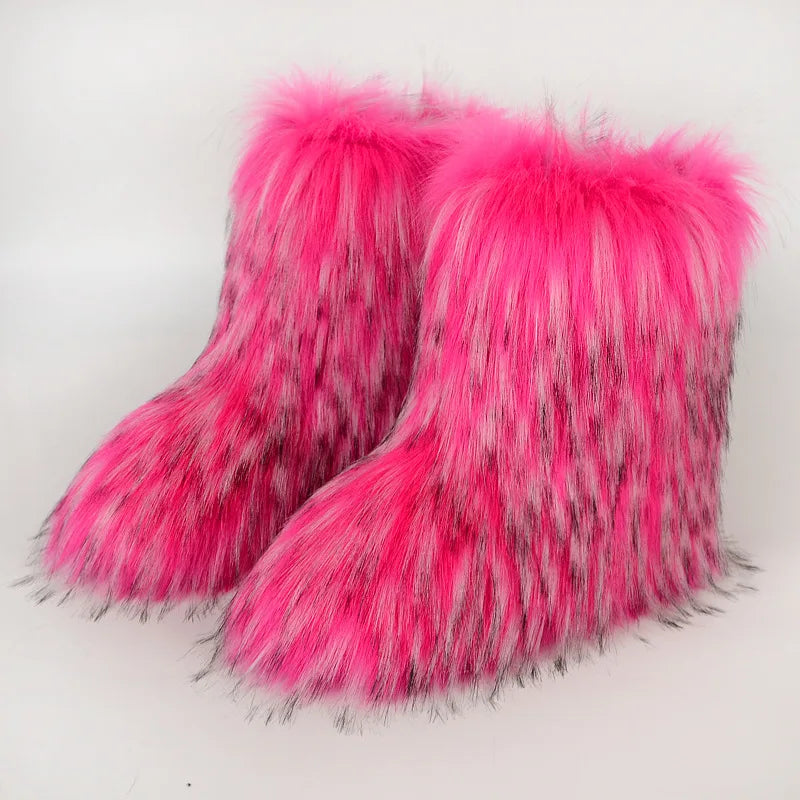 Faux Fur Boots Fluffy Snow Boots
