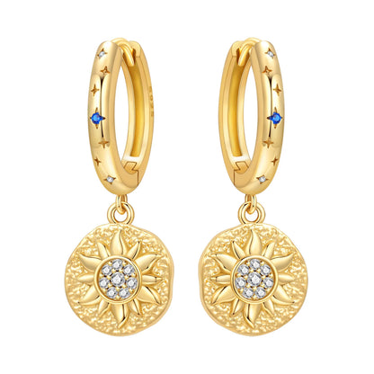 S925 Sterling Silver 18k Gold Square Hoop Earrings