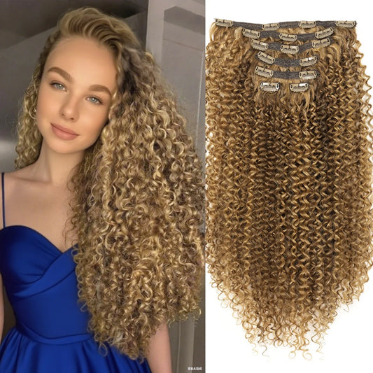 26inch Synthetic Jerry Curly Clip In Hair Extension