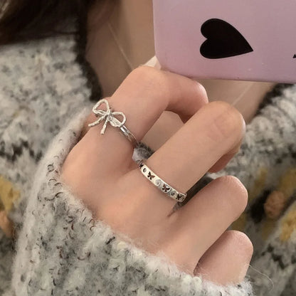 925 Sterling Silver Retro Geometric Asymmetric Rings