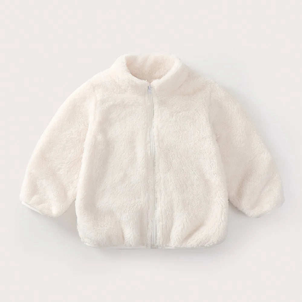 Winter Kids Plush Coat Casual Outerwear Tops Toddler Warm Jacket