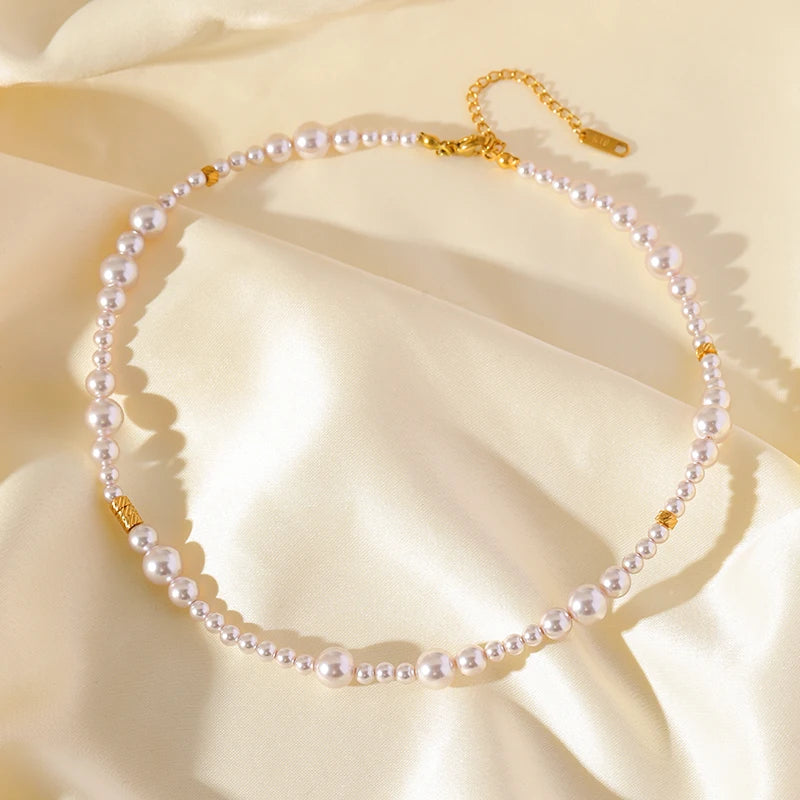 316L Stainless Steel Pearls Chain Necklace