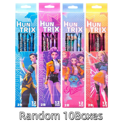 12Pcs/Box HB 2B Colored Pencils Smooth Writing Cute Anime Stationery