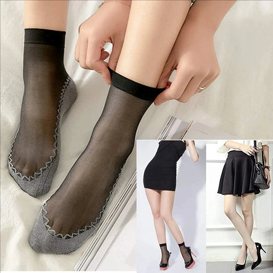 1/5/10pairs Lace Ultrathin Silk Socks