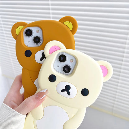 Rilakkuma Bear Silicone Soft Cover Case For iPhone Pro Max