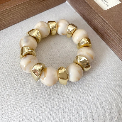 Acrylic Irregular Square Round Beaded Bracelet