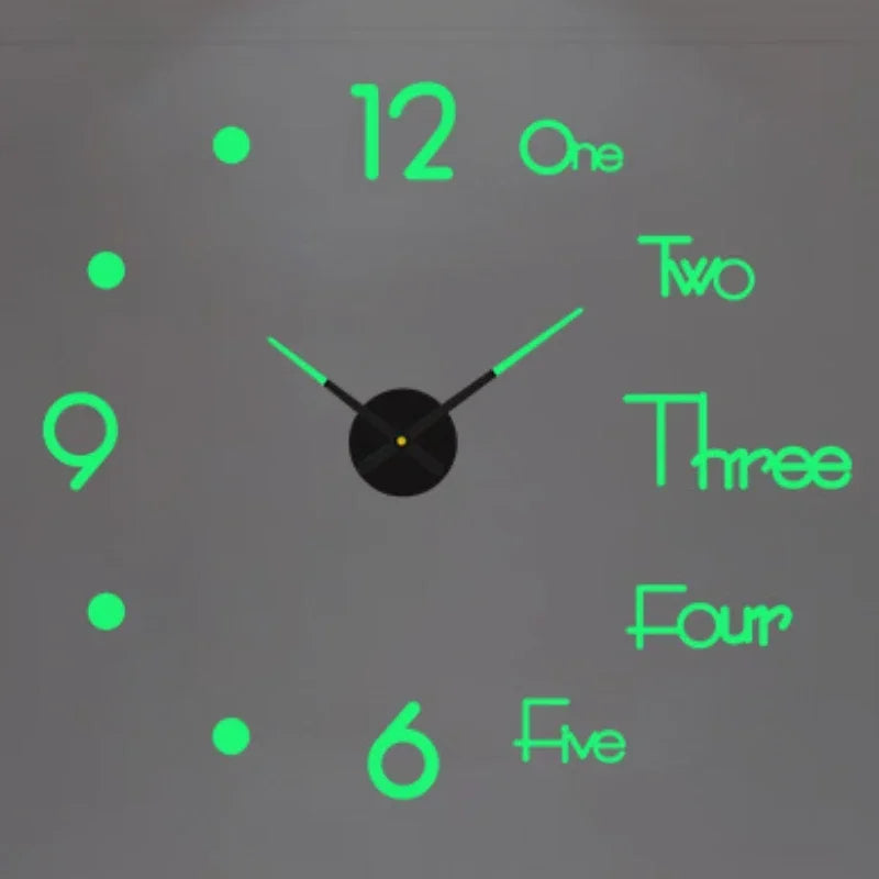 Large 3D Wall Clock Luminous Classic Wall Clocks