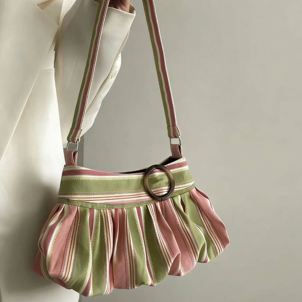 Sweet Y2k Simple Handbags Luxury Striped Leopard Shoulder Bags